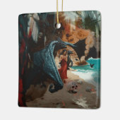 Abstrakt Dragon Skull okkultiert Dunkle Hexe Kunst Keramikornament (Links)