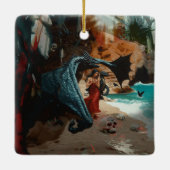 Abstrakt Dragon Skull okkultiert Dunkle Hexe Kunst Keramikornament (Rückseite)