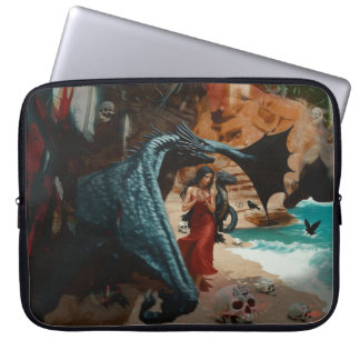 Abstrakt Dragon Skull okkultiert Dunkle Hexe Kunst Laptopschutzhülle