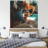 Abstrakt Dragon Skull okkultiert Dunkle Hexe Kunst Leinwanddruck (Insitu (Schlafzimmer))