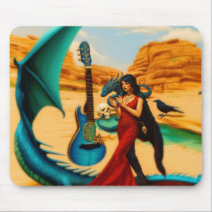Abstrakt Dragon Skull okkultiert Dunkle Hexe Kunst Mousepad