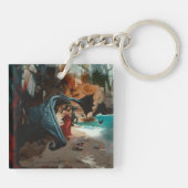 Abstrakt Dragon Skull okkultiert Dunkle Hexe Kunst Schlüsselanhänger (Rückseite)