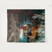 Abstrakt Dragon Skull okkultiert Dunkle Hexe Kunst Wandteppich (Vorderseite (Horizontal))