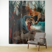 Abstrakt Dragon Skull okkultiert Dunkle Hexe Kunst Wandteppich (Beispiel)