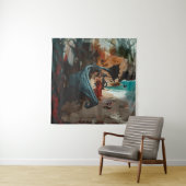 Abstrakt Dragon Skull okkultiert Dunkle Hexe Kunst Wandteppich (Beispiel)