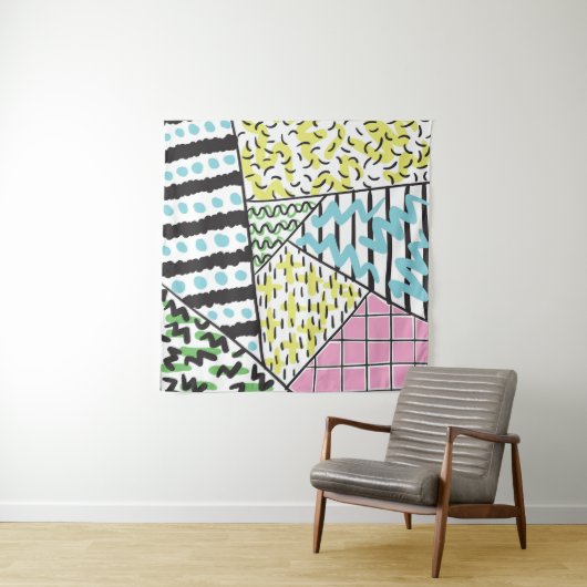 Abstrakt Drei: HandGezeichnet Hintergrundkunst. Wandteppich (Beispiel (Horizontal))