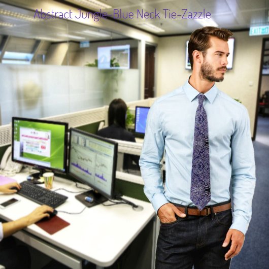Abstrakt-Dschungelblau Krawatte