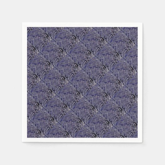 Abstrakt-Dschungelblau Serviette (Vorderseite)