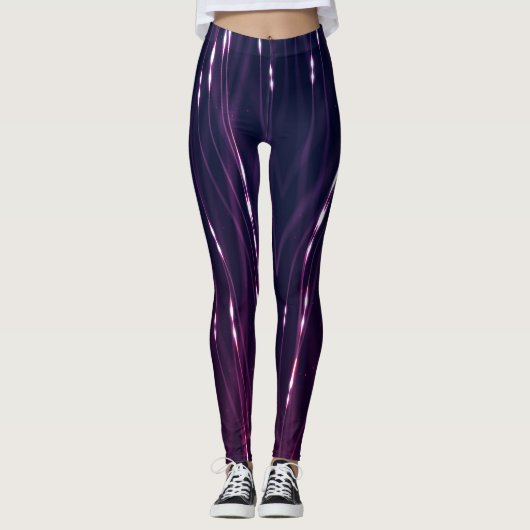 Abstrakt Dunkel Lila Leggings (Vorderseite)