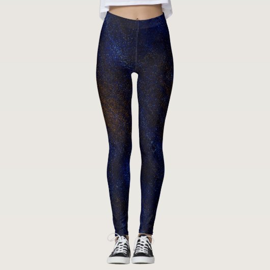 Abstrakt Dunkelblau Leggings (Vorderseite)