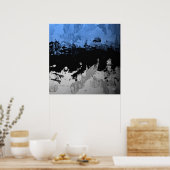 Abstrakt dunkelblau und grau póster poster (Küche)