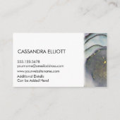 Abstrakt Dusty Blue & Gold Alkoholtupfer Flüssigke Visitenkarte (Rückseite)