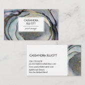 Abstrakt Dusty Blue & Gold Alkoholtupfer Flüssigke Visitenkarte (Vorne/Hinten)