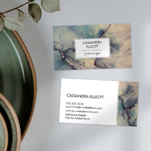 Abstrakt Dusty Blue Lila Alkoholtupfer Flüssigkei Visitenkarte