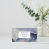 Abstrakt Dusty Blue Lila Alkoholtupfer Flüssigkeit Visitenkarte (Stehend Vorderseite)