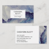 Abstrakt Dusty Blue Lila Alkoholtupfer Flüssigkeit Visitenkarte (Vorne/Hinten)