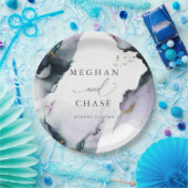 Abstrakt Dusty Blue Smokey Amethyst Pappteller (Party)