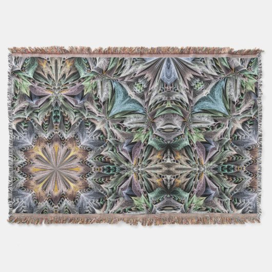 Abstrakt Dusty Succulent Garden Rosette Muster Decke (Vorderseite)