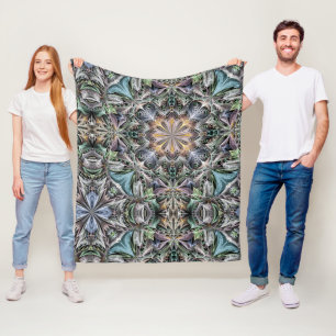 Abstrakt Dusty Succulent Garden Rosette Muster Fleecedecke