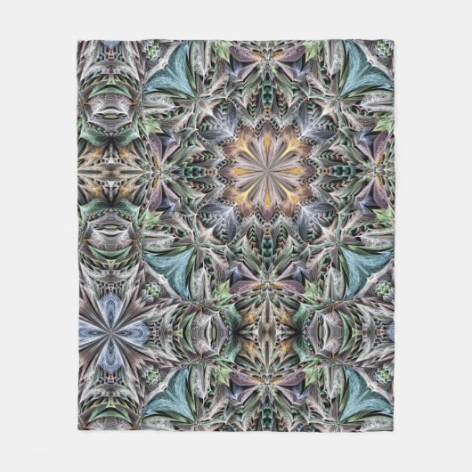 Abstrakt Dusty Succulent Garden Rosette Muster Fleecedecke (Vorderseite)
