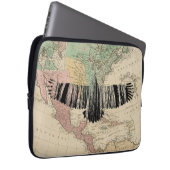 Abstrakt Eagle Tree Silhouetten Vintag USA Map Laptopschutzhülle (Vorne Rechts)