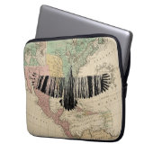 Abstrakt Eagle Tree Silhouetten Vintag USA Map Laptopschutzhülle (Vorderseite Links)
