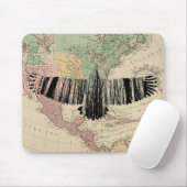 Abstrakt Eagle Tree Silhouetten Vintag USA Map Mousepad (Mit Mouse)