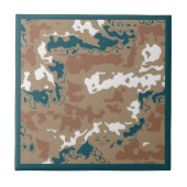 Abstrakt Earth Camouflage Brown Fliese (Vorderseite)