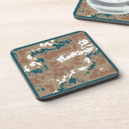 Abstrakt Earth Camouflage Brown Getränkeuntersetzer