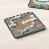 Abstrakt Earth Camouflage Brown Getränkeuntersetzer (Linke Seite)