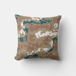 Abstrakt Earth Camouflage Brown Kissen