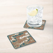 Abstrakt Earth Camouflage Brown Rechteckiger Pappuntersetzer (Vor Ort)