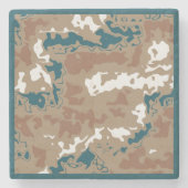 Abstrakt Earth Camouflage Brown Steinuntersetzer (Vorderseite)
