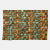 Abstrakt Earth Tone Squares-Muster Geschirrtuch (Horizontal)