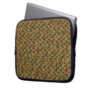 Abstrakt Earth Tone Squares-Muster Laptopschutzhülle
