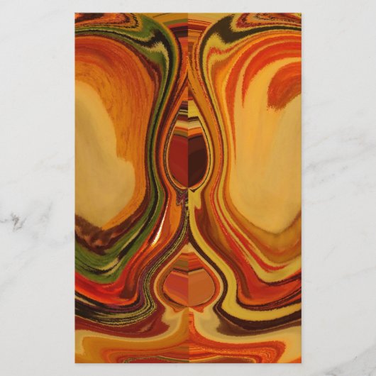 Abstrakt Earth Tone Swirl Art Print Briefpapier (Vorderseite)