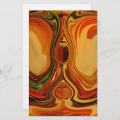 Abstrakt Earth Tone Swirl Art Print Briefpapier (Vorne/Hinten)