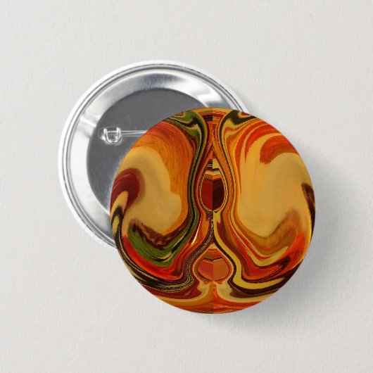 Abstrakt Earth Tone Swirl Art Print Button (Vorne & Hinten)