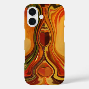 Abstrakt Earth Tone Swirl Art Print iPhone 16 Hülle
