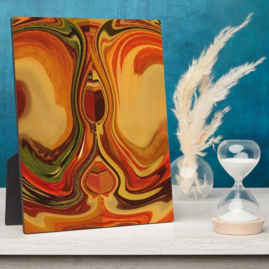 Abstrakt Earth Tone Swirl Art Print Fotoplatte (Seite)