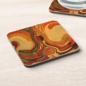 Abstrakt Earth Tone Swirl Art Print Getränkeuntersetzer (Linke Seite)