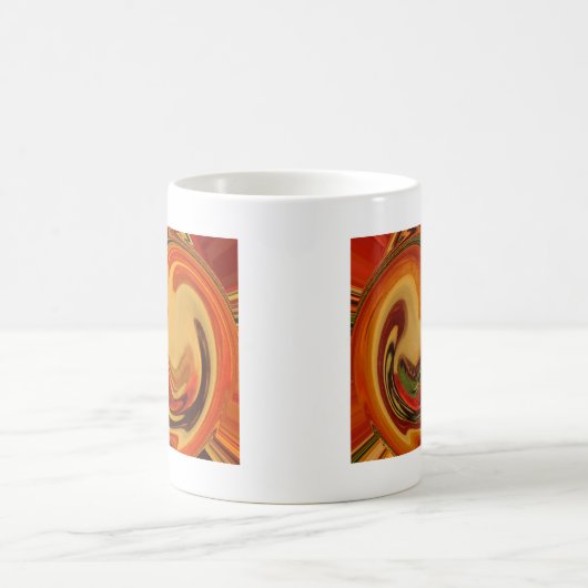 Abstrakt Earth Tone Swirl Art Print Kaffeetasse (Mittel)