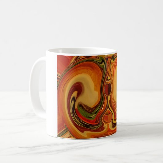 Abstrakt Earth Tone Swirl Art Print Kaffeetasse (Vorderseite Links)
