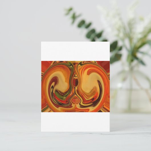 Abstrakt Earth Tone Swirl Art Print Postkarte (Stehend Vorderseite)