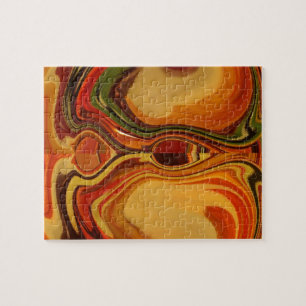 Abstrakt Earth Tone Swirl Art Print Puzzle