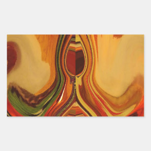 Abstrakt Earth Tone Swirl Art Print Rechteckiger Aufkleber