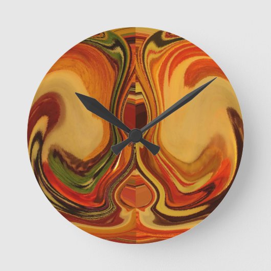 Abstrakt Earth Tone Swirl Art Print Runde Wanduhr (Vorderseite)