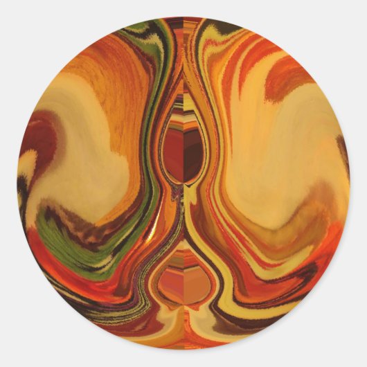 Abstrakt Earth Tone Swirl Art Print Runder Aufkleber (Vorderseite)