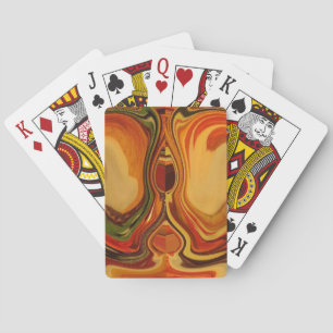 Abstrakt Earth Tone Swirl Art Print Spielkarten