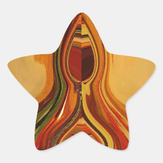 Abstrakt Earth Tone Swirl Art Print Stern-Aufkleber (Vorderseite)